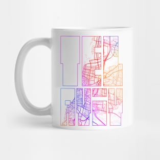 Tel Aviv, Israel City Map Typography - Colorful Mug